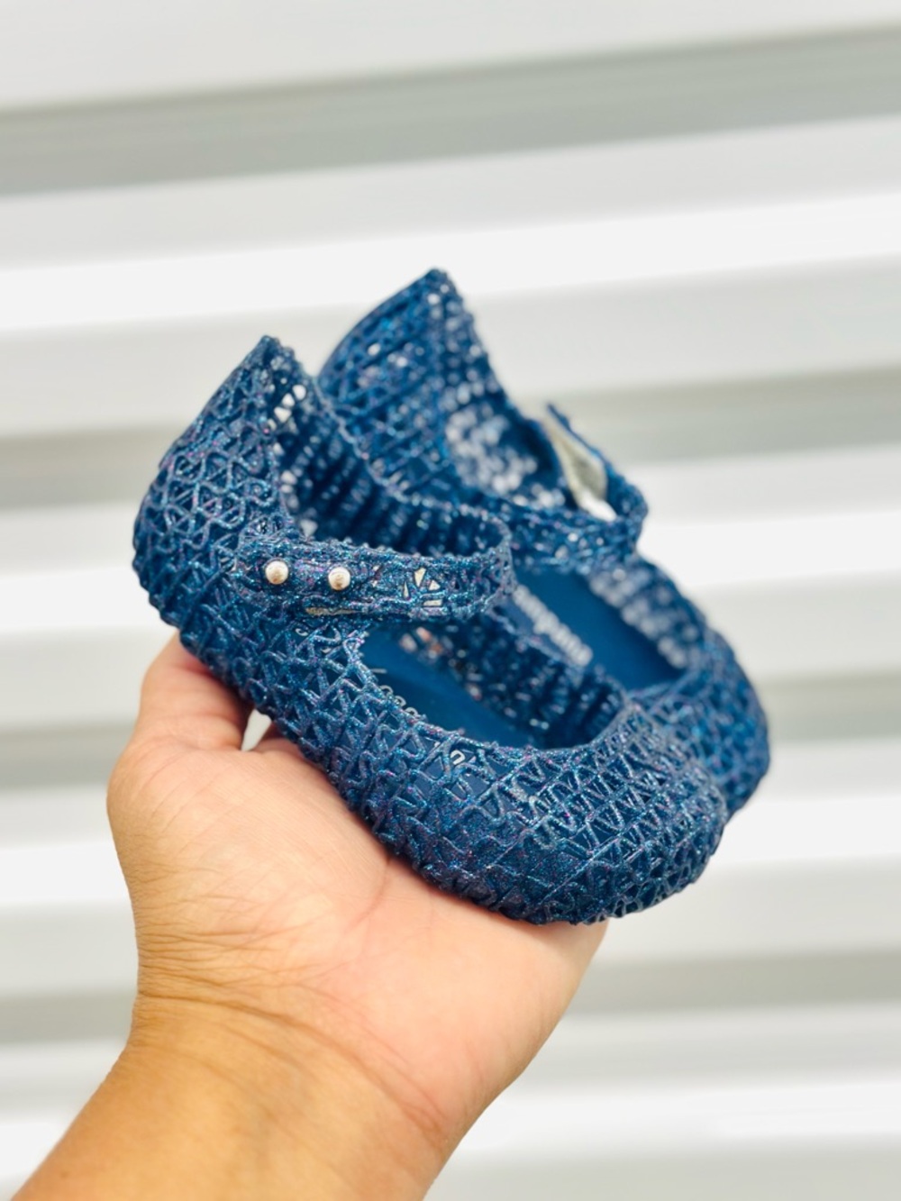 Mini Melissa Campana Kids Glittery blue Dress Shoes